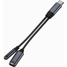 Braventa Collection Type C To 2in1 3.5mm & Type-C Çevirici Dönüştürücü Kulaklık ve Hızlı Şarj