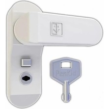 Braventa Collection Pvc Çocuk Emniyet Mandalı Güvenlik Kilidi Düğmeli Anahtarlı (Beyaz, Iki)