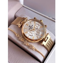 Daniel Klein Orijinal Çelik Hasır Kordon Kadın Kol Saati 3 Atm Su Geçirmezlik Gold Renk Bileklik Hediyeli DK934F5