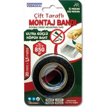 Braventa Collection Vodaseal Çıft Taraflı Köpük Mon. Bandı 20MM x 1.5 mt - Gri