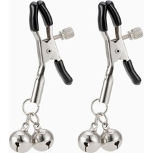 Braventa Collection Ayarlanabilir Sertlik Dereceli Fantezi Göğüs Ucu Klipsi Gizli Paket (Lilly Gri Zilli Göğüs Ucu Klips