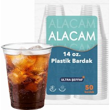 Braventa Collection [50 Adet] Alacam Şeffat Tek Kullanımlık Plastik Bardak, Soğuk Içecek, Limonata, Meyve Suyu, Parti Ba