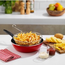 Braventa Collection Schafer Komfort Derin Kızartma Tavası 2 Parça-Kırmızı