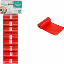 Braventa Collection Bamm Bamm Kirli Bebek Bezi Poşeti Çanta Boy Kırmızı 8 Rulo (120 Adet)