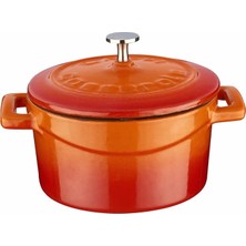 Braventa Collection Metal Döküm Mini Tencere, Trendy, 10 Cm, 0.35 L Hacim, Turuncu
