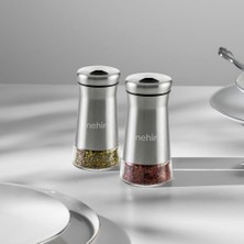 Braventa Collection Nehir Idil 2'li Cam Silindir Tuzluk ve Biberlik Takımı