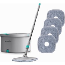 Braventa Collection Smarter Aqua Master 4 Adet Mikrofiber Mop Temiz&kirli Suyu Ayırma Özelliği Otomatik Temizlik Seti Pa