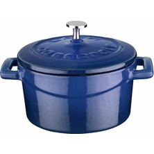 Braventa Collection Metal Döküm Mini Tencere, Trendy, 10 Cm, 0.35 L Hacim, Mavi