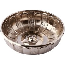 UltraMint Osmanlı Motifli Metal Hamam Tası, Şık ve Dayanıklı Banyo Aksesuarı