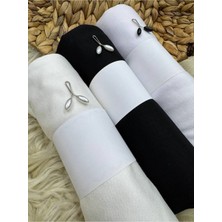 Moda Nokta 3'lü Penye Düz Şal-Siyah-Beyaz-Ekur