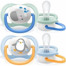 Braventa Collection Avent Ultra Air Emzik, Erkek Bebekler Için 0-6 Ay, 2’li Paket, Ortodontik Silikon, Geniş Hava Delikl