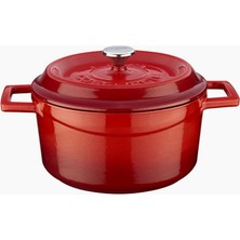 Braventa Collection Metal Döküm Yuvarlak Tencere, 20 Cm, Turuncu