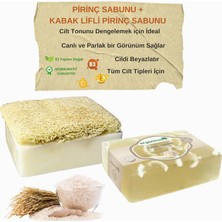 Braventa Collection 2'li Set Doğal Kabak Lifli Pirinç Sabunu ve Lifsiz Pirinç Sabunu