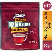 Lazona Anında Demleme Çay Tiryakisine Klasik Gold Siyah Çay 25'li Tek Dem x 12'li Paket