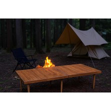 Braventa Collection Katlanır Kamp, Piknik ve Bahçe Masası 55X110 cm - Ceviz Renk