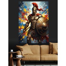 Karizma Tablo Renkli Fon Savaşçı Dekoratif Kanvas - Mdf Ahşap Tablo