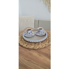 UltraMint El Yapımı Doğal Ahşap Boncuklu 25 cm Çok Amaçlı Düzenleyici Tepsisi