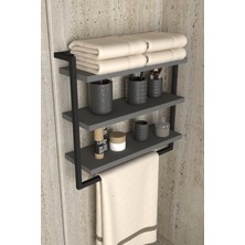 UltraMint 3 Katlı Metal Ahşap Duvar Havluluk ve Kitaplık, Şık ve Fonksiyonel Rafineli