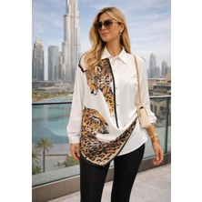 Anbly Collection Şal Detaylı Asimetrik Kesim Şık Kadın Gömlek