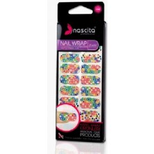 Braventa Collection 20'li Kirmizi-Gümüş Nokta Desenli Yapıştırma Oje -012