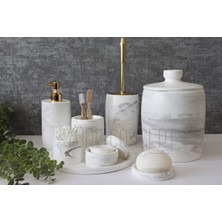 UltraMint Şık Mermer Görünümlü Beton Banyo Seti ile Evinize Zarafet Katın