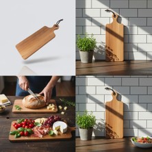 Braventa Collection Akasya Kesme ve Sunum Tahtası Antibakteriel Yıkanabilir Doğrama Tahtası Dikdörtgen 32X11CM | Yıkanab