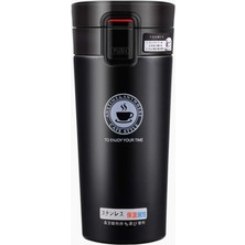 Braventa Collection Slosh Sızdırmaz Yalıtımlı Kapaklı Termal Seyahat Kupası, Bpa Içermez, 380 M Siyah