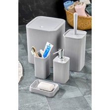 UltraMint Şık 5 Parça Banyo Seti, Kare Tasarım, Fonksiyonel ve Kullanışlı