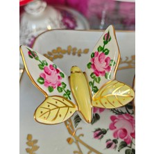 Manushum Kelebek Porselen Aksesuar-Limon Sarı 1 Adet