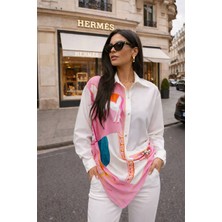 Anbly Collection Şal Detaylı Asimetrik Kesim Şık Kadın Gömlek