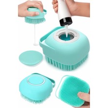 Braventa Collection Şampuan Hazneli Silikon Banyo Lifi Peeling Etkili Masaj Fırçası Derinlemesine Temizlik ve Ölü Deri A