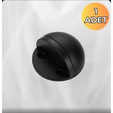 Almital Mobilya Aksesuarlari 1 Adet Siyah Yarım Ay Tipi Yer Tamponu, Kapı Stoperi (3m Sticker Hediyeli), Vidalı Veya Vidasız Montaj