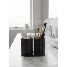 UltraMint Çift Bölmeli Diş Fırçalık ve Banyo Organizeri, Pratik ve Şık Tasarım