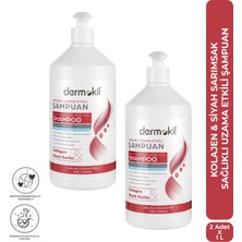 Dermokil Kolajen & Siyah Sarımsak Sağlıklı Uzama Etkili Şampuan 1 Litre x 2 Adet