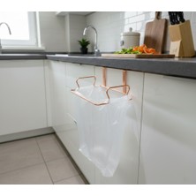 Bakır Renk, Lüks Çöp Poşeti Tutucu, Dolap kapağına asılabilen Metal Poşetlik, Organizer