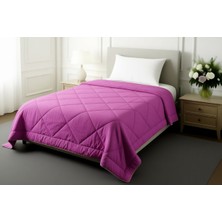 Mona Yatak Pollycotton Çift Taraflı Desenli Yorgan Çift Kişilik 195X215 cm - 300 gr - Fuşya Gülkurusu