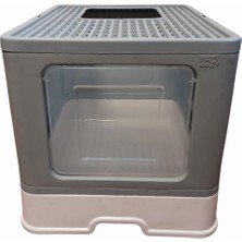 Braventa Collection Büyük Boy Kırılmaz Kapalı Çekmeceli Kedi Tuvaleti Kedi Kumu Küreği Hediyeli Pet Bakım 38X38X49 (Mavi