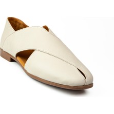 Moda Arena 03 Gri Deri Kadın Babet