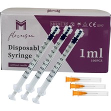 Floraison Medikal Enjektör 1 ml Luer-Lock Şırınga 100 Adet / Kutu