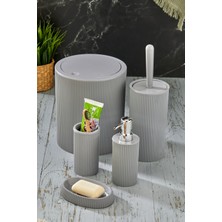 UltraMint Pratik 5 Parça Yuvarlak Banyo Seti, Temizlik ve Düzeni Sağlar