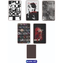 On Dijital Baskı Merkezi Siyah Beyaz Detay 5 Adet Buzdolabı Magnet Seti