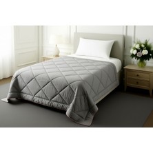 Mona Yatak Pollycotton Çift Taraflı Desenli Yorgan Çift Kişilik 195X215 cm - 300 gr - Gri Cappucino