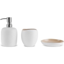 UltraMint Modern 3 Parça Banyo Aksesuar Seti Beyaz