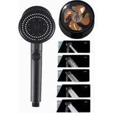 Braventa Collection Siyah Turbo Fan Su Tasarruflu Yüksek Basınçlı Duş Başlığı