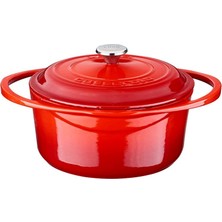 Braventa Collection Metal Heritage Serisi - Döküm Tencere, Yuvarlak, 20 Cm, Kırmızı