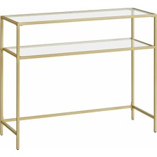 Braventa Collection Konsol Sehpası, Yan Sehpa, Sert Cam Yüzey, Modern Koltuk Sehpası, Kolay Kurulum, Ayarlanabilir Ayakl