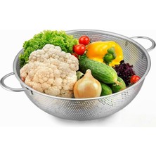 Braventa Collection Orret Home Paslanmaz Çelik Ayaklı Çift Kulplu Süzgeç – Mutfak Için Metal Sebze, Meyve ve Pirinç Yıka