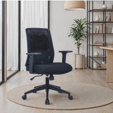 Braventa Collection Adore Mobilya Base Ofis ve Çalışma Sandalyesi-Siyah File 55X96,5-106X63 cm (Gxyxd)