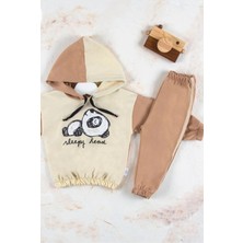 Veralya Panda Desenli Kapişonlu Erkek Bebek Takımı