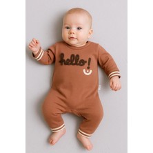 Veralya Hello Nakışlı % 100 Pamuk Erkek Bebek Tulum